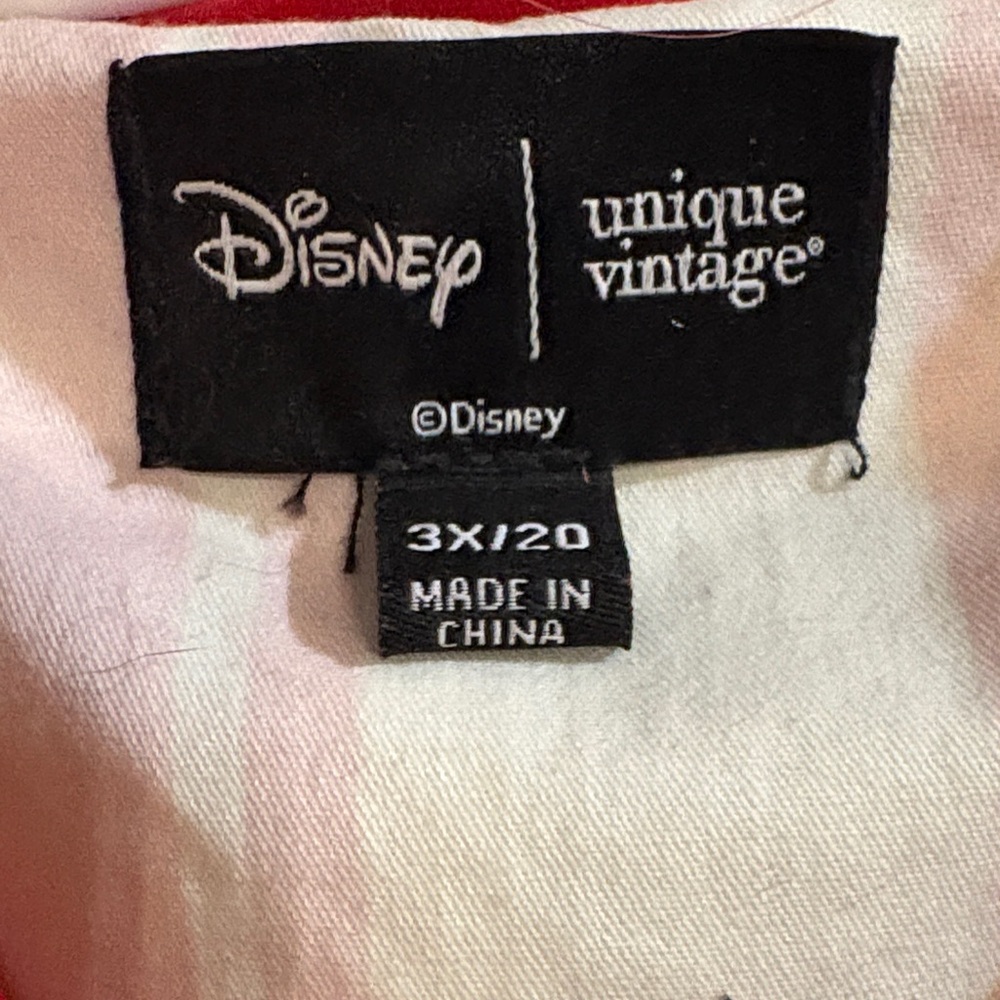 Disney for Unique Vintage White and Red Women's Dress - Picture 2 of 6